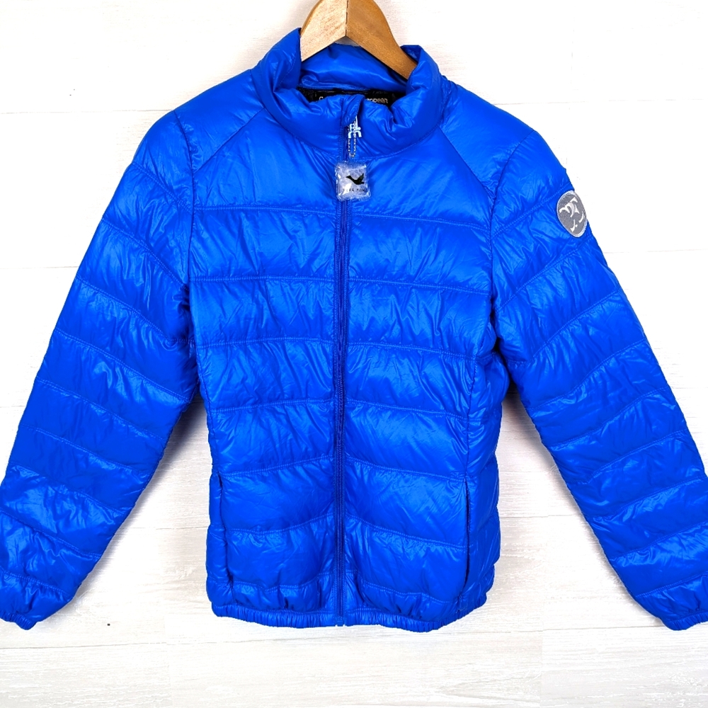 Mistral Women's Blue Puffer Jacket with Pouch M